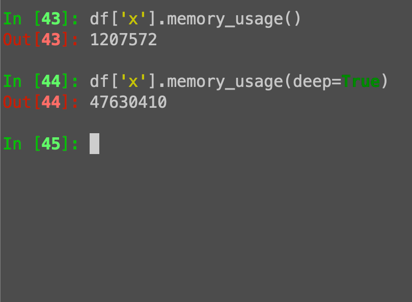 Pandas memory usage: Why you need deep=True for text columns