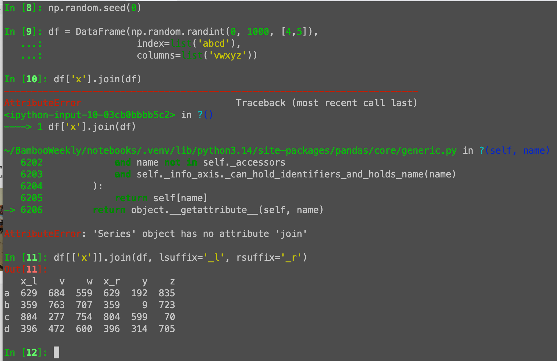 Pandas join: Why you need a one-column DataFrame, not a Series