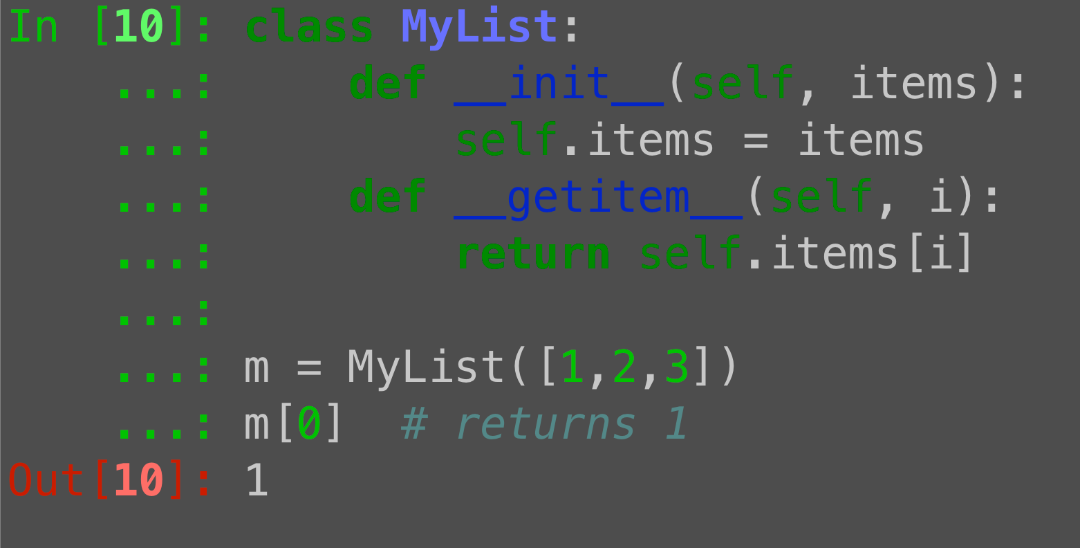 Python __getitem__: Adding bracket notation to your classes
