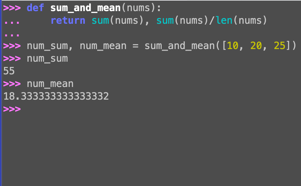 Python multiple return values: Returning and unpacking tuples