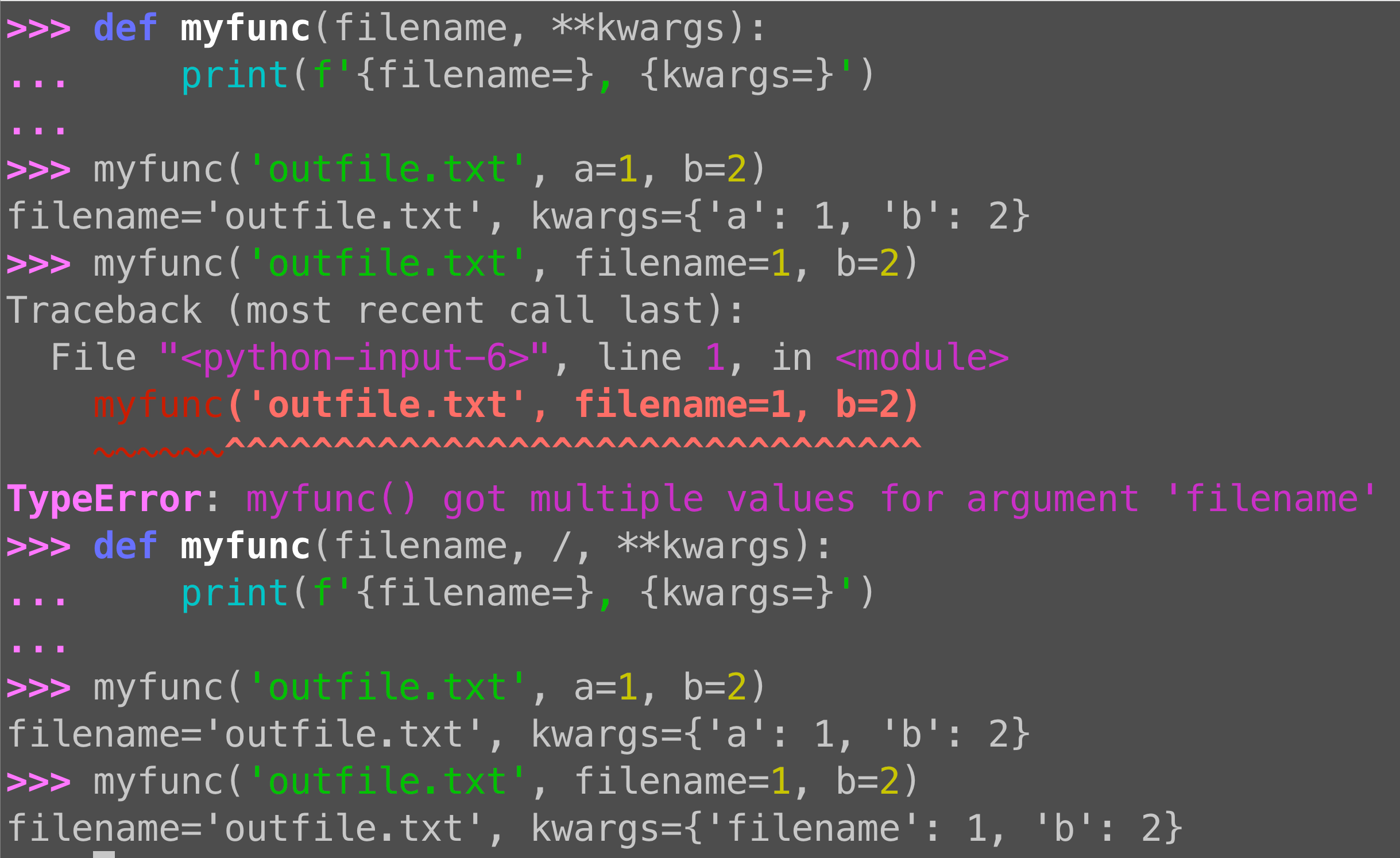 Python positional-only parameters: Fixing **kwargs conflicts