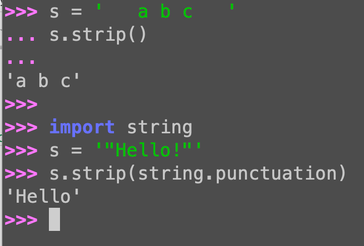 Python str.strip: Removing any characters, not just whitespace