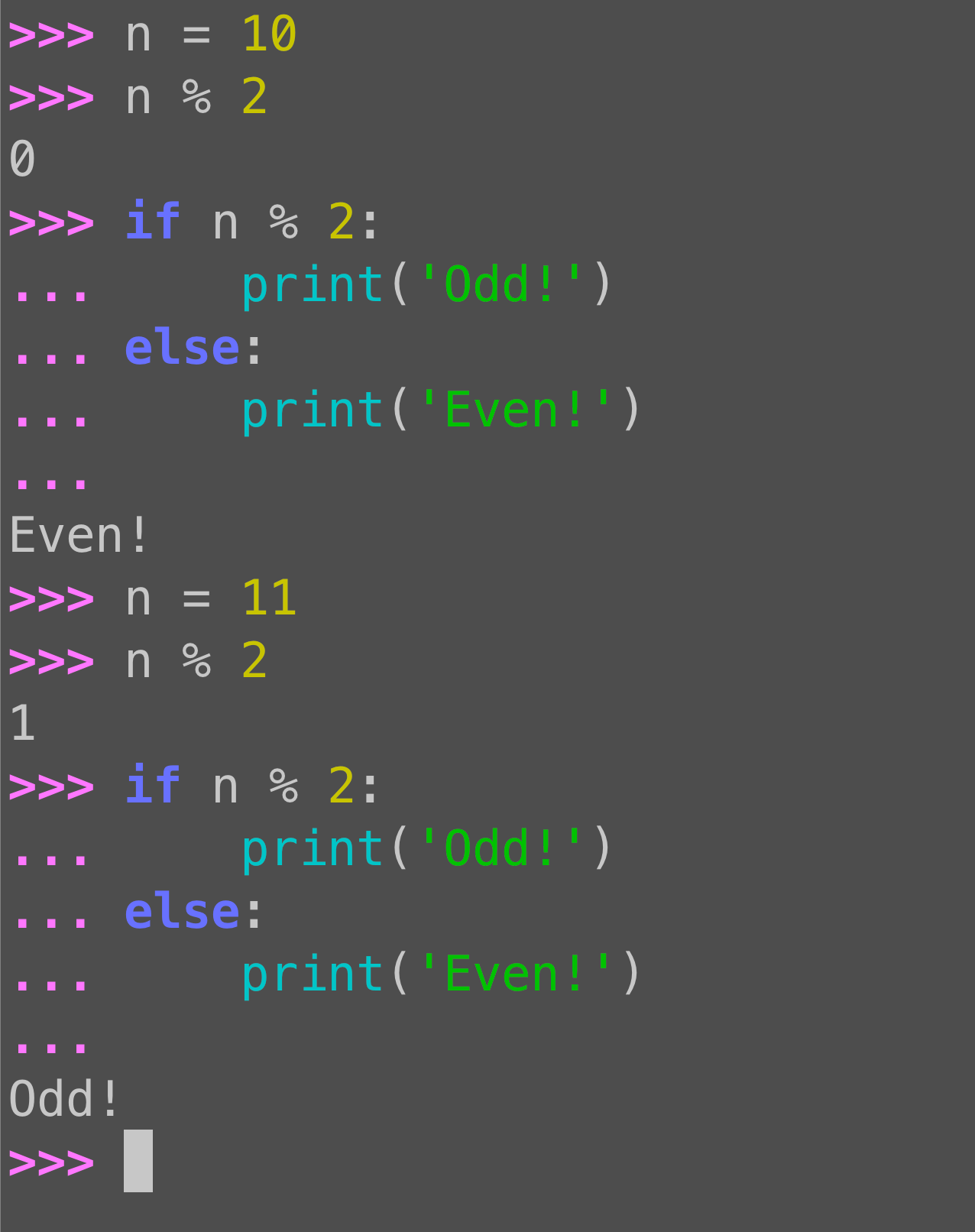 Python even/odd checks: Using truthiness instead of == 0