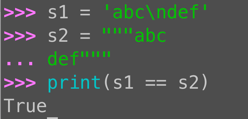 Python multiline strings: \n versus triple quotes