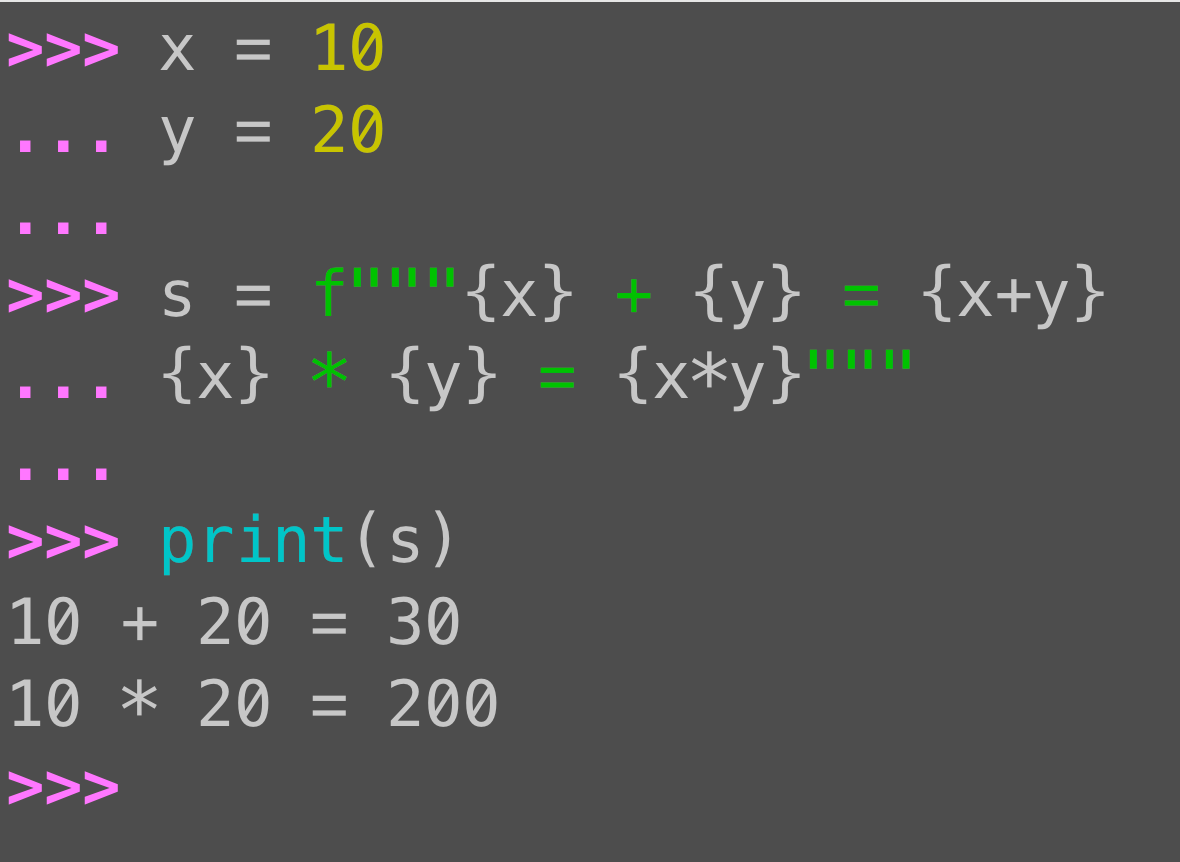 Multi-line f-strings in Python: Triple quotes with interpolation