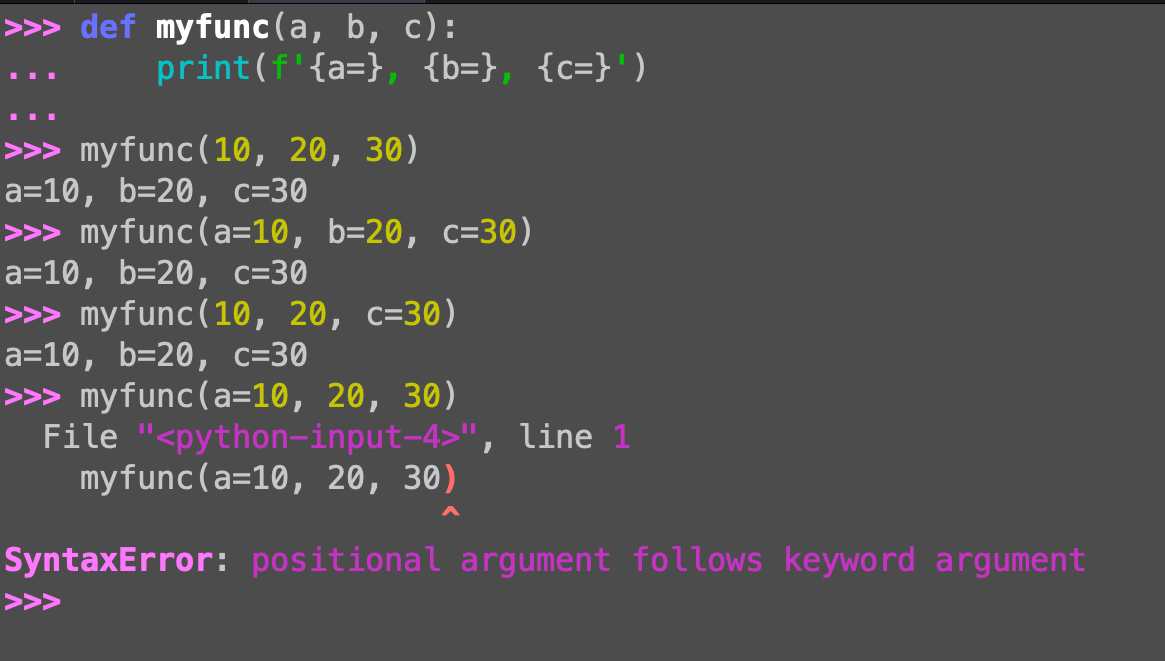 Positional vs keyword arguments in Python function calls