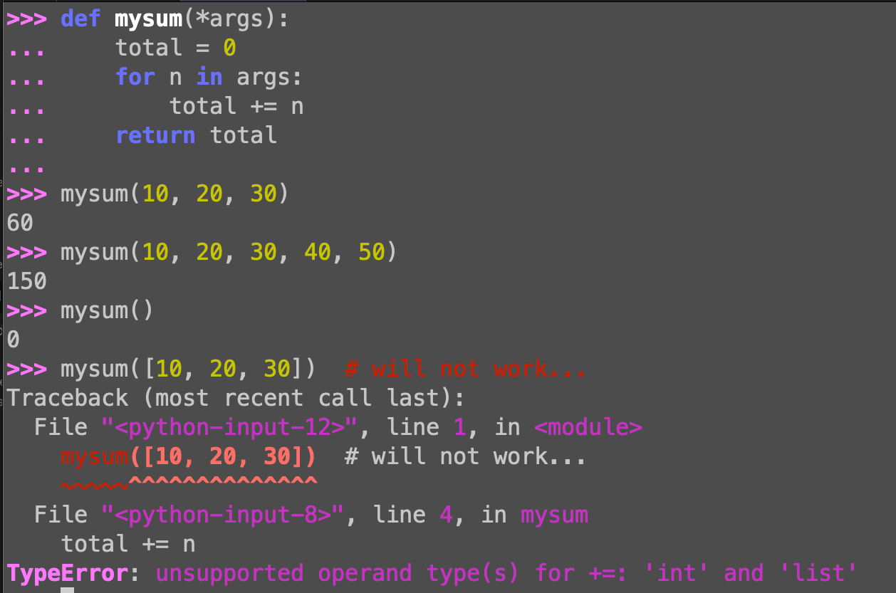Python *args: Collecting positional arguments into a tuple