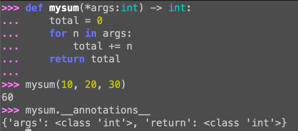 Type hints for *args in Python: Annotate the element type
