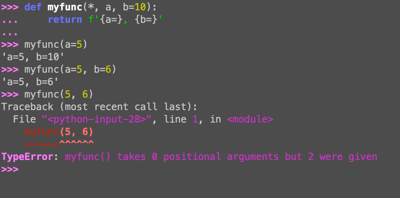 Python keyword-only parameters: Setting default values
