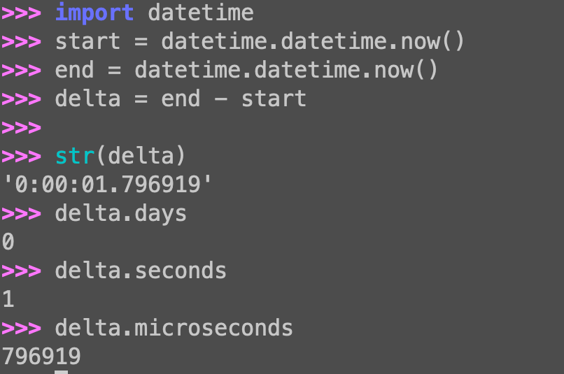 Python datetime subtraction: Getting a timedelta between two times