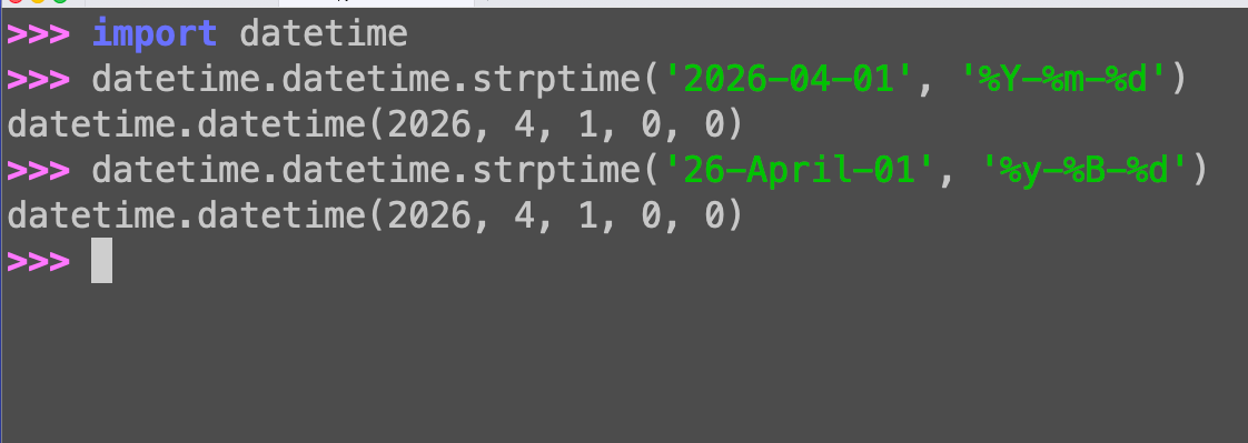Python string to datetime: Parsing dates with strptime