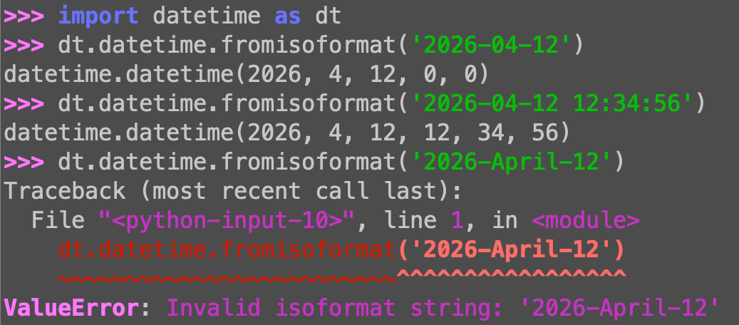 Parse ISO date strings in Python with datetime.fromisoformat