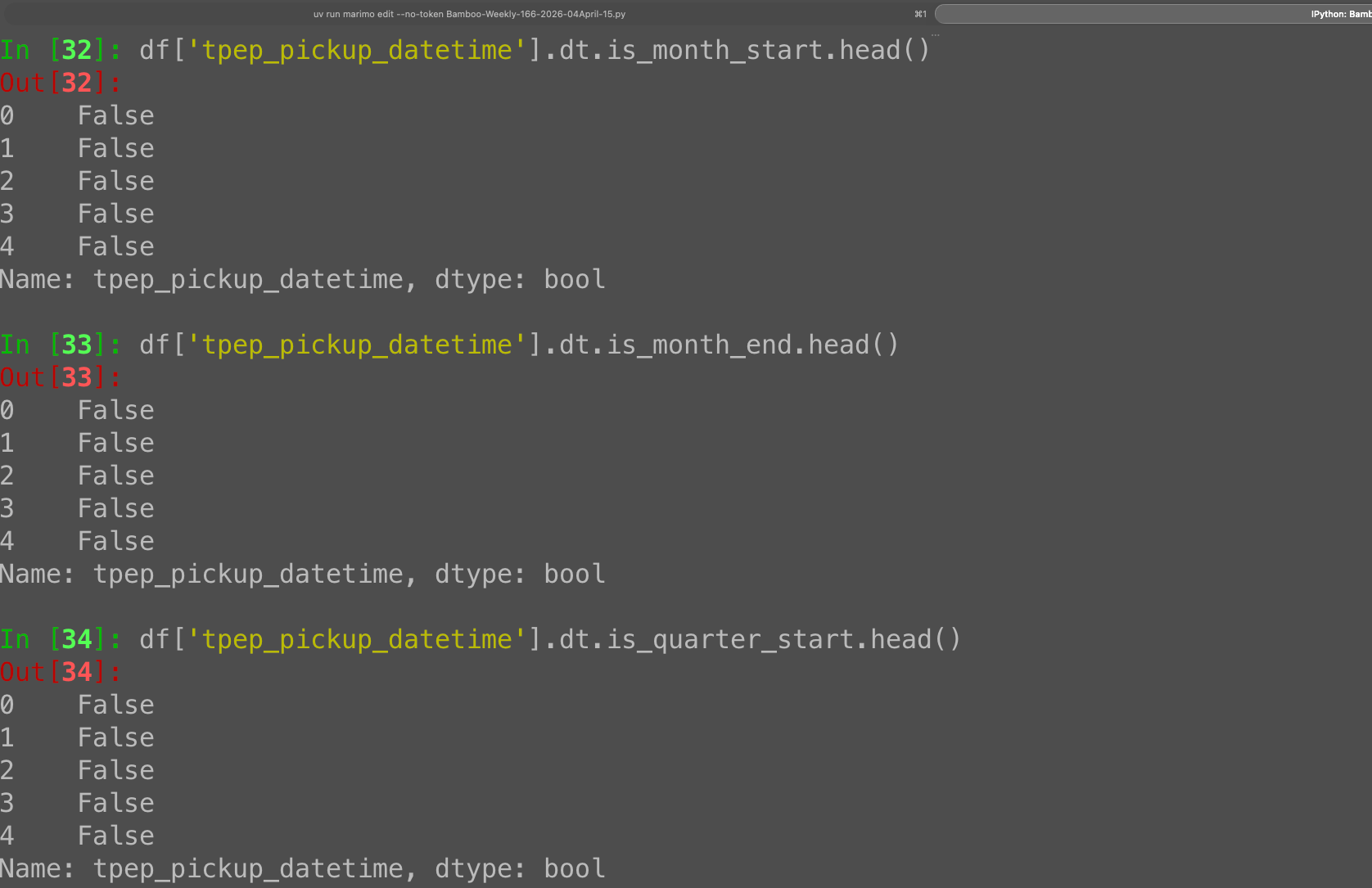 Pandas dt.is_month_start: Checking period boundaries in a series