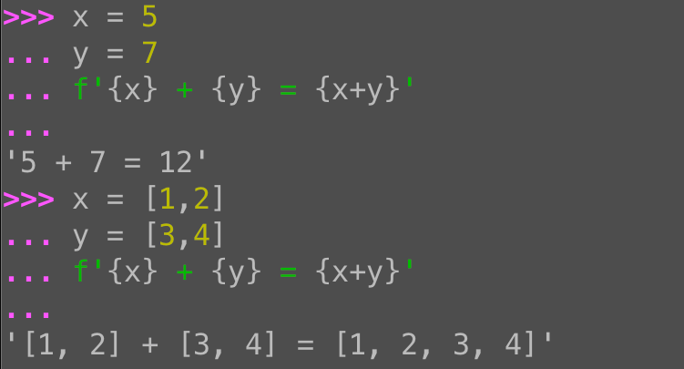 Python f-strings: Embedding expressions inside strings
