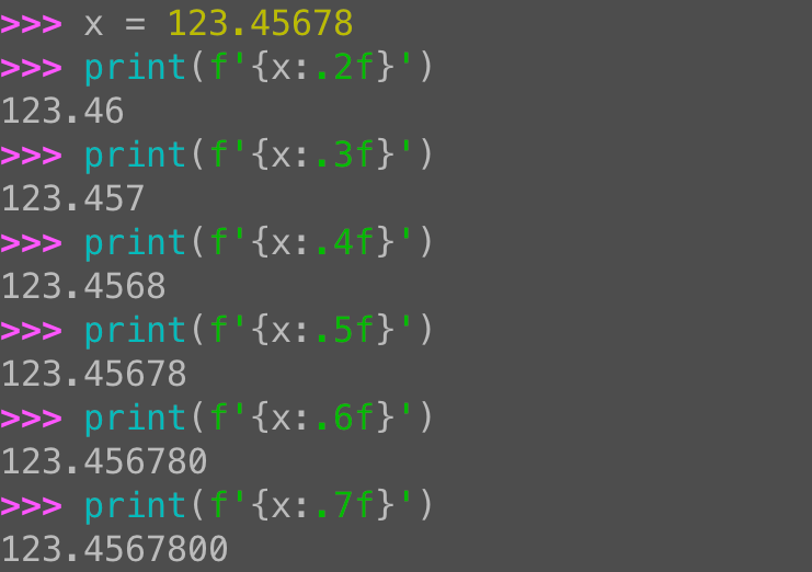 Formatting floats in Python f-strings: The .nf specifier