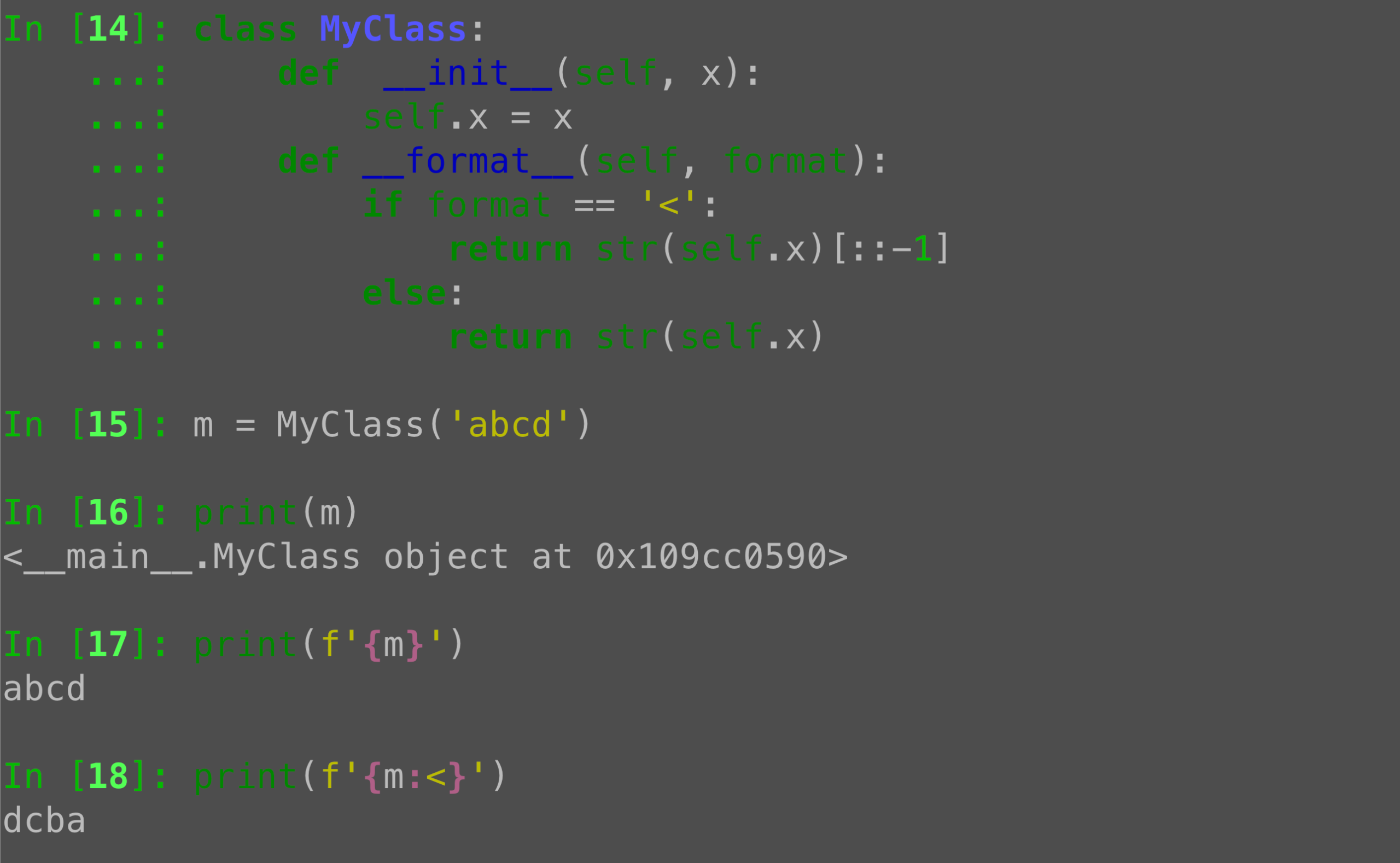 Python `__format__`: Custom format codes for your own classes