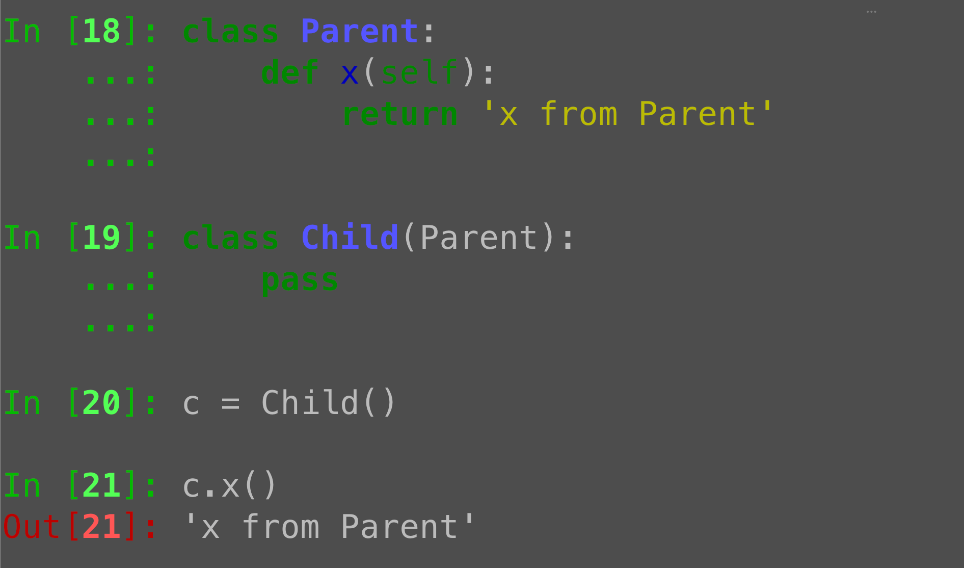Python method resolution order: Inheriting methods from a parent