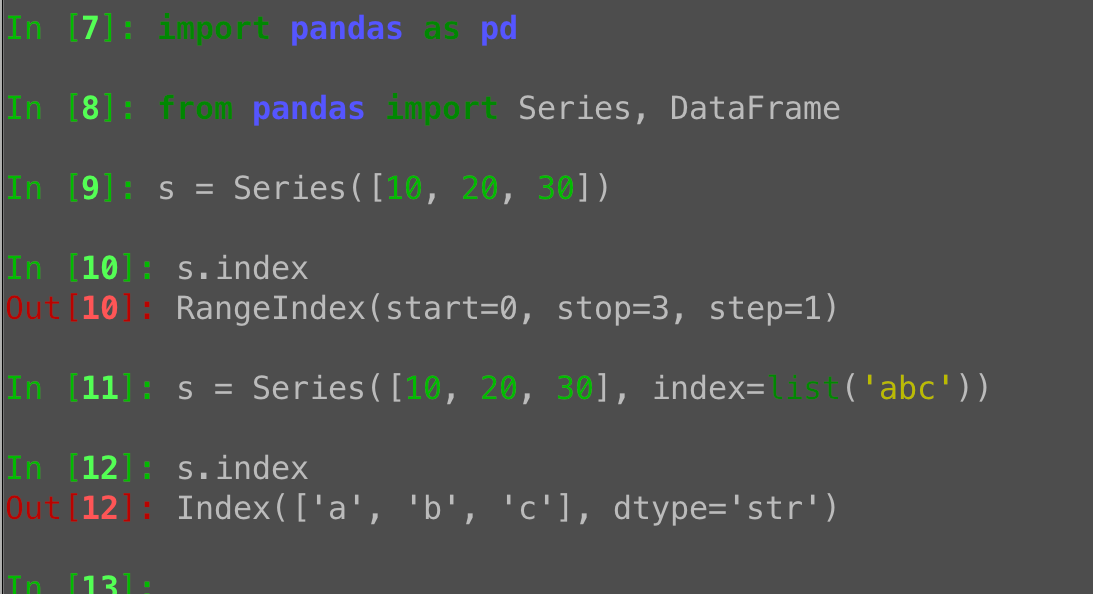 Pandas Series index: Setting labels instead of RangeIndex