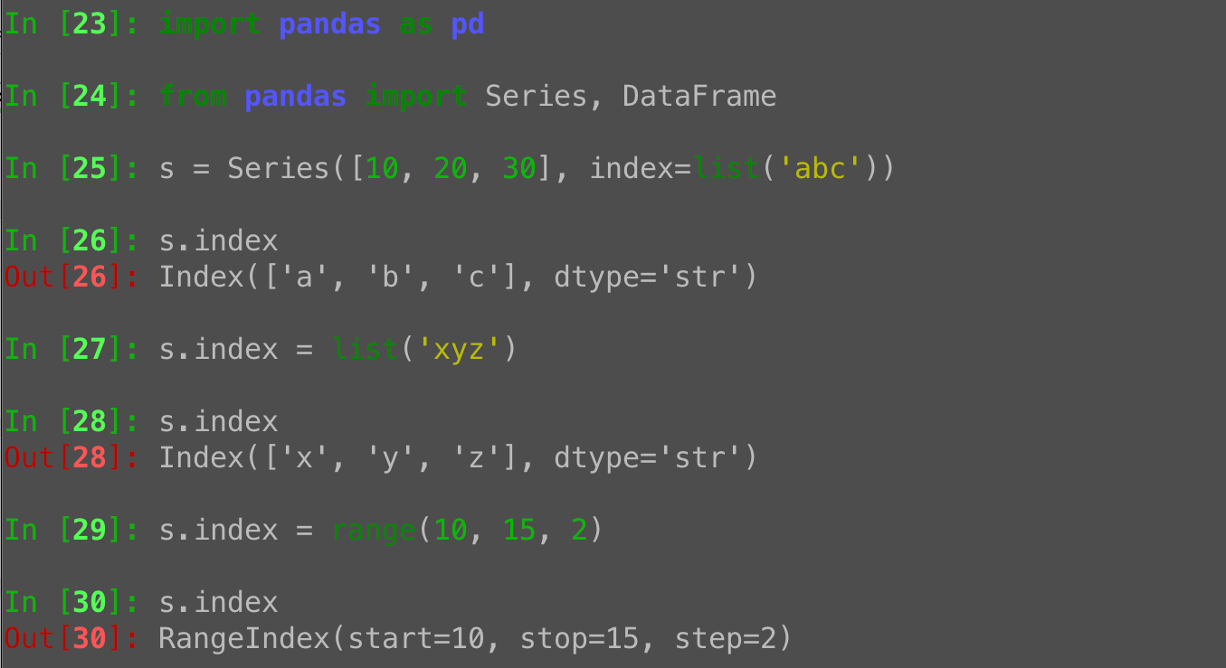 Pandas Series index: Change it by assigning to s.index