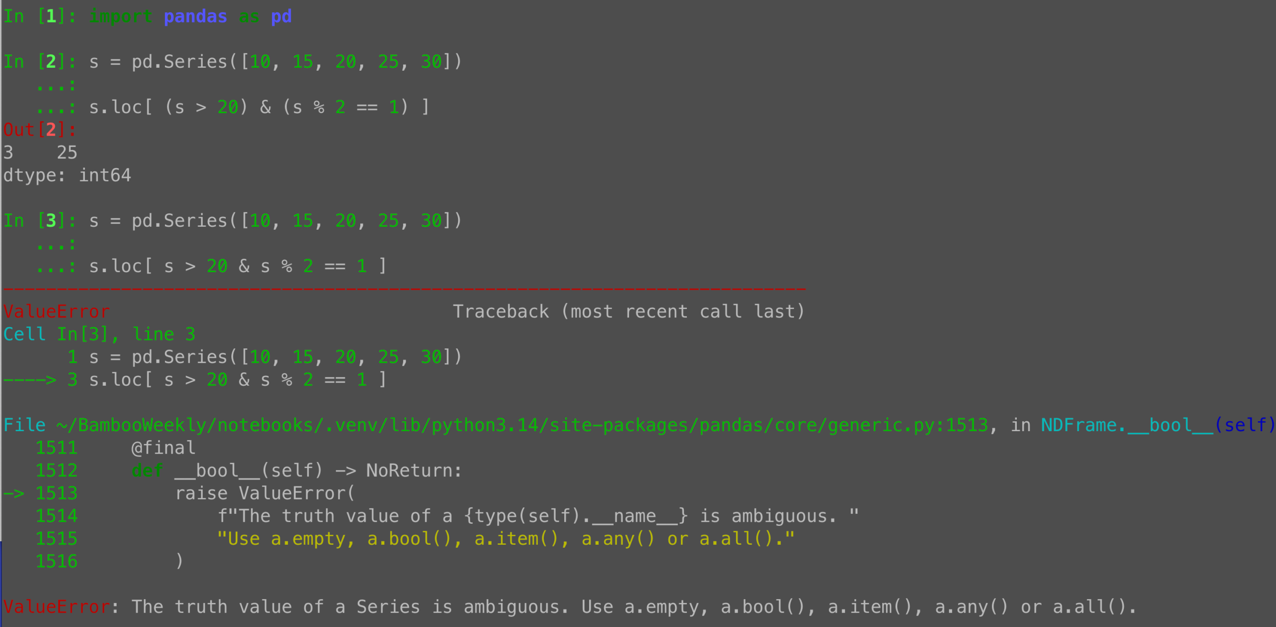 Pandas boolean filtering: Wrap each condition in parentheses
