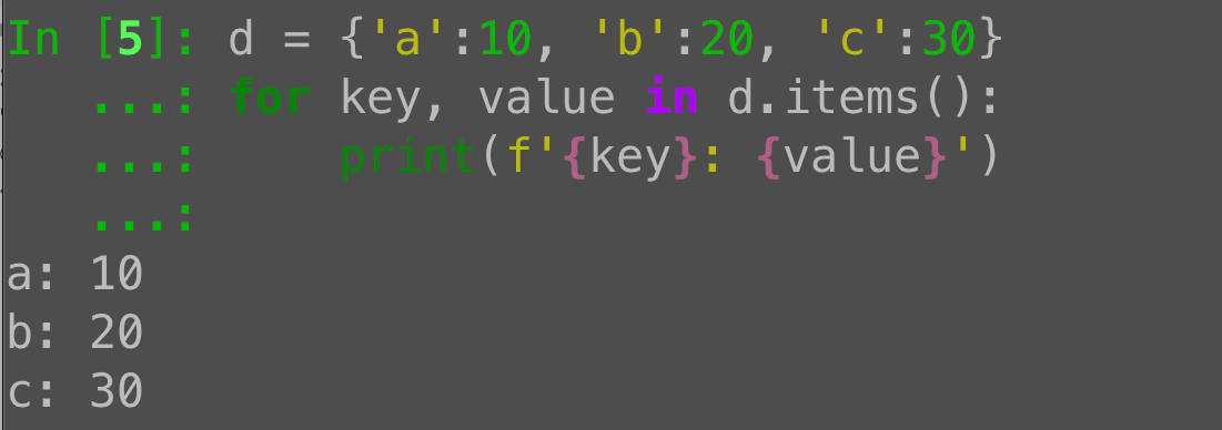 Python dict iteration: Using items to get keys and values