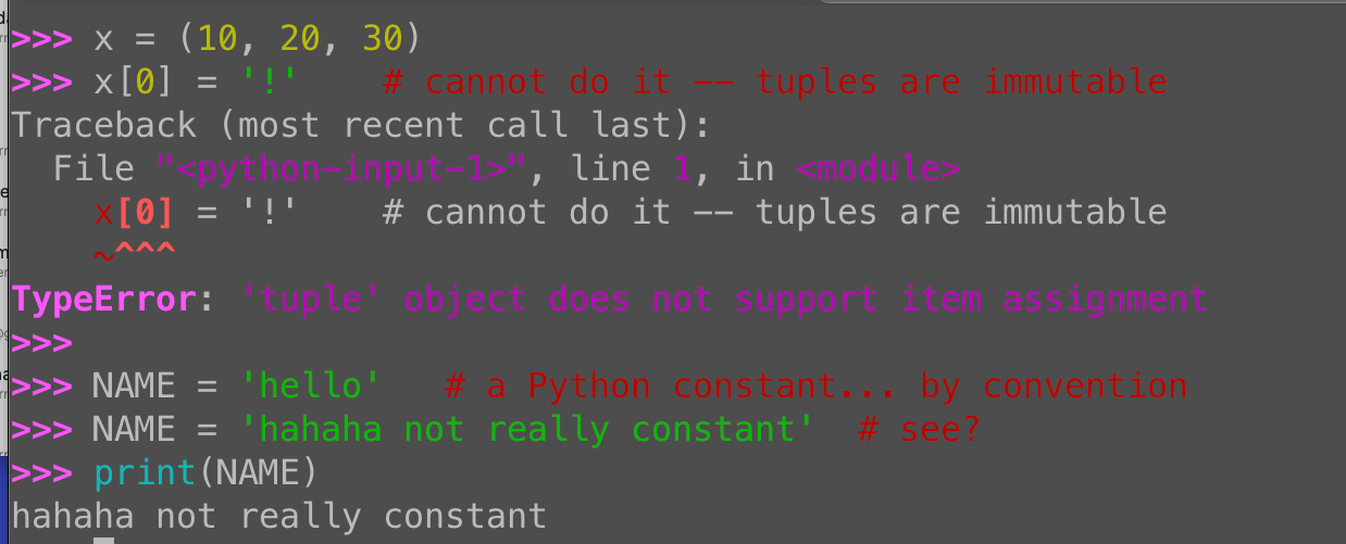 Immutable vs. constant in Python: Why constants aren't enforced