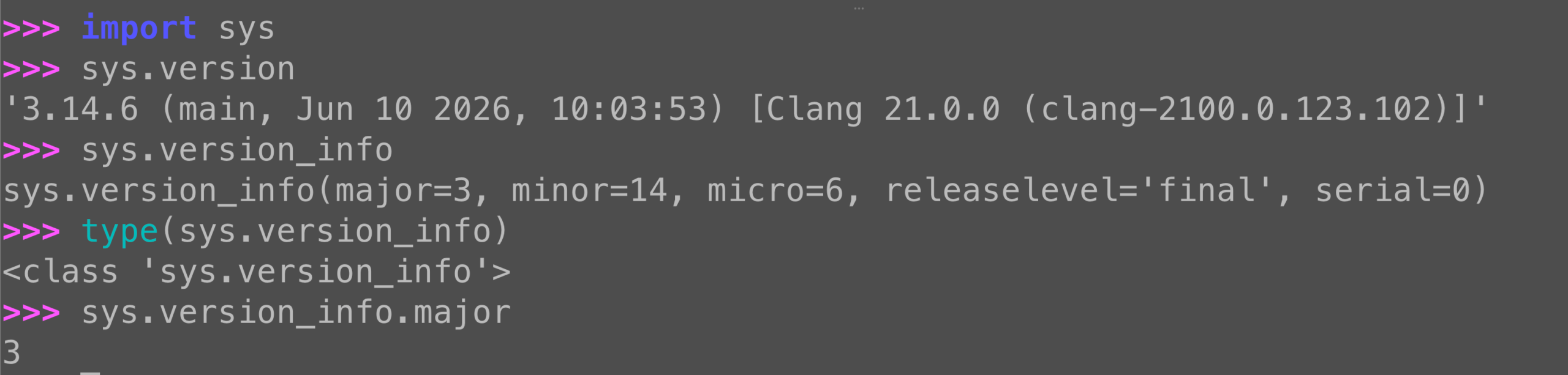 Python version at runtime: sys.version vs sys.version_info