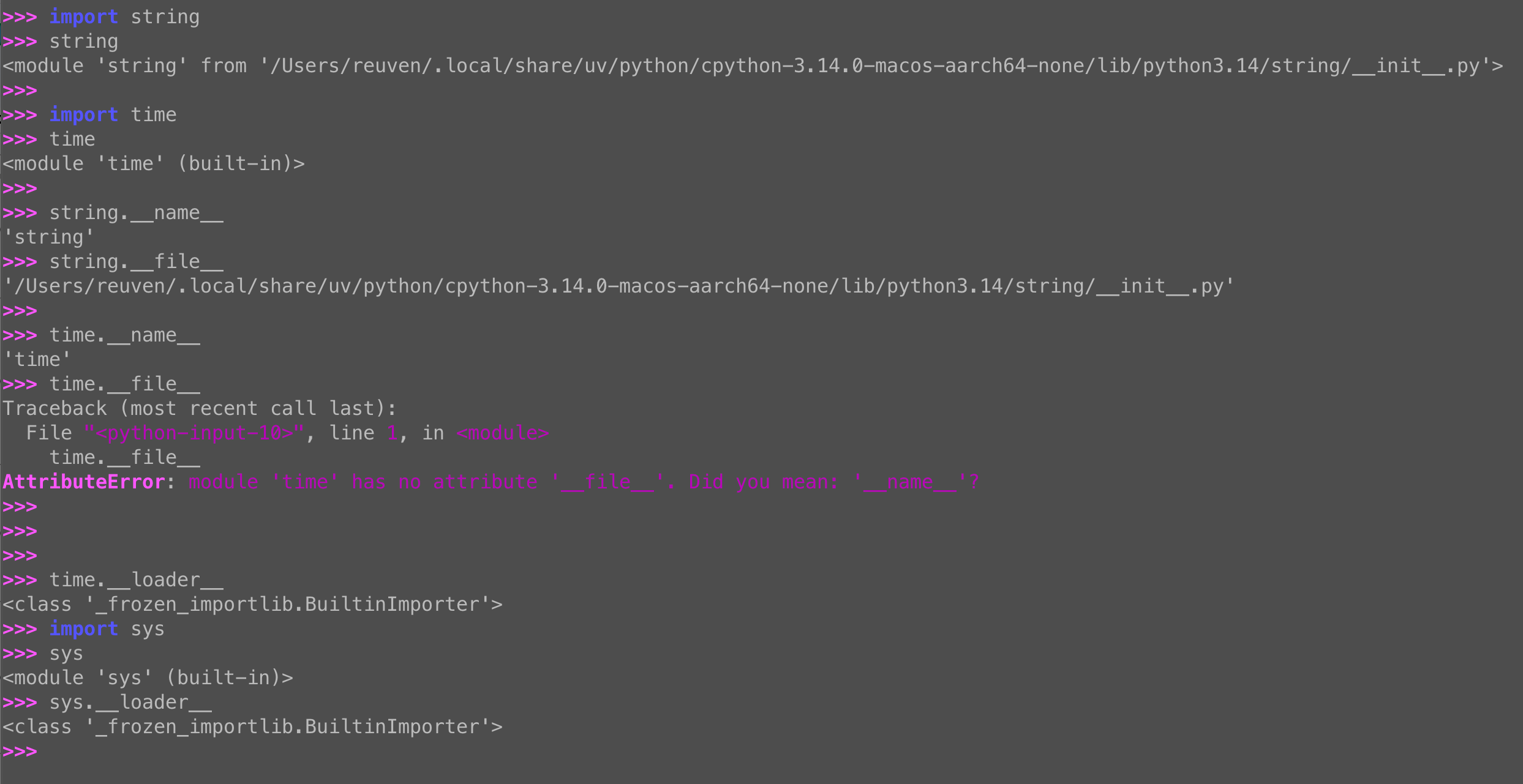 Python frozen modules: Why they have no __file__ attribute