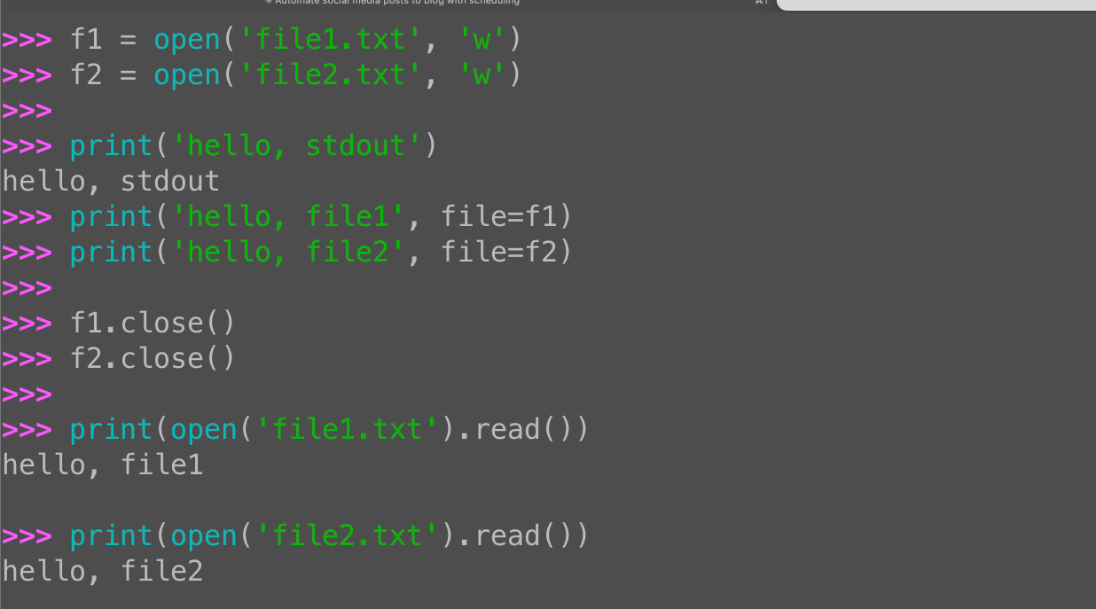 Python print to a file: Using the file keyword argument