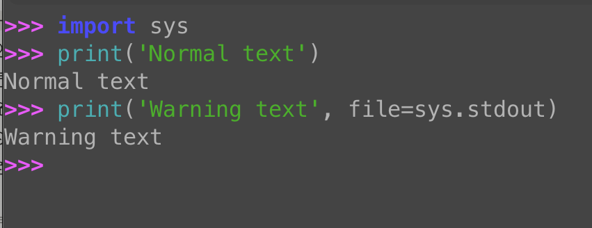Python stderr: Printing with sys.stderr and the file kwarg