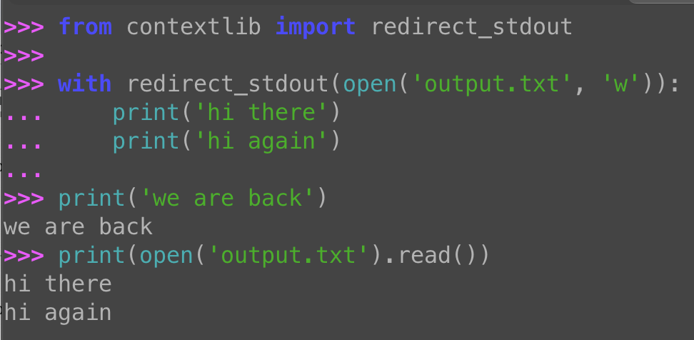 redirect_stdout in Python: Sending print output to a file