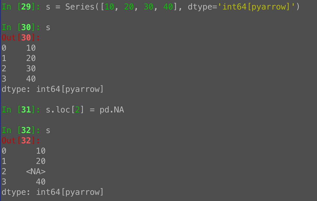 PyArrow dtypes in Pandas 3: Missing values without float conversion