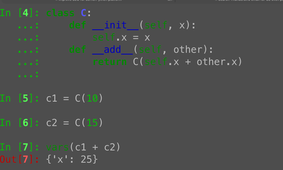 Python `__add__`: Return a new instance, not an int