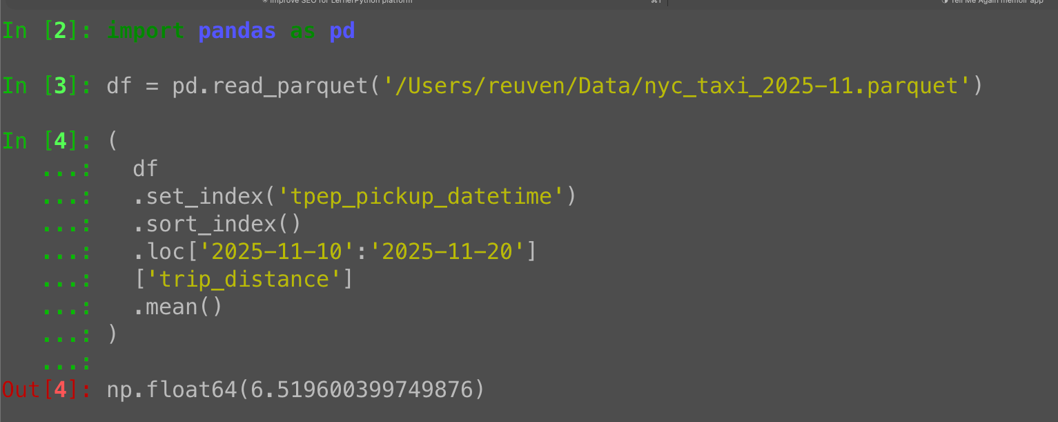 Pandas date range selection: Slicing a datetime index with .loc